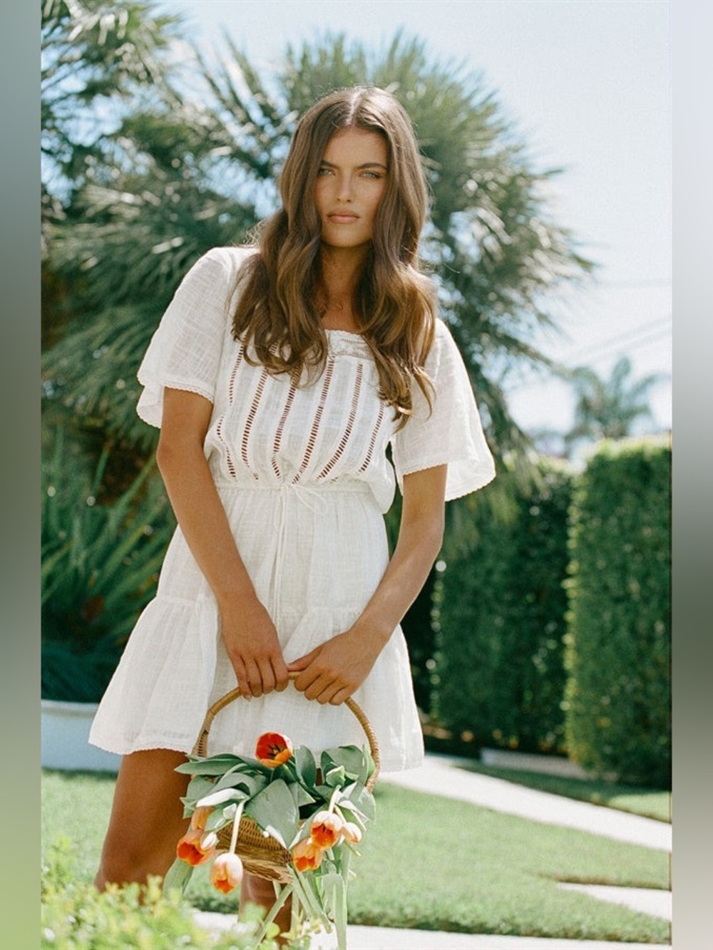 Sabo Skirt  100% cotton white dress